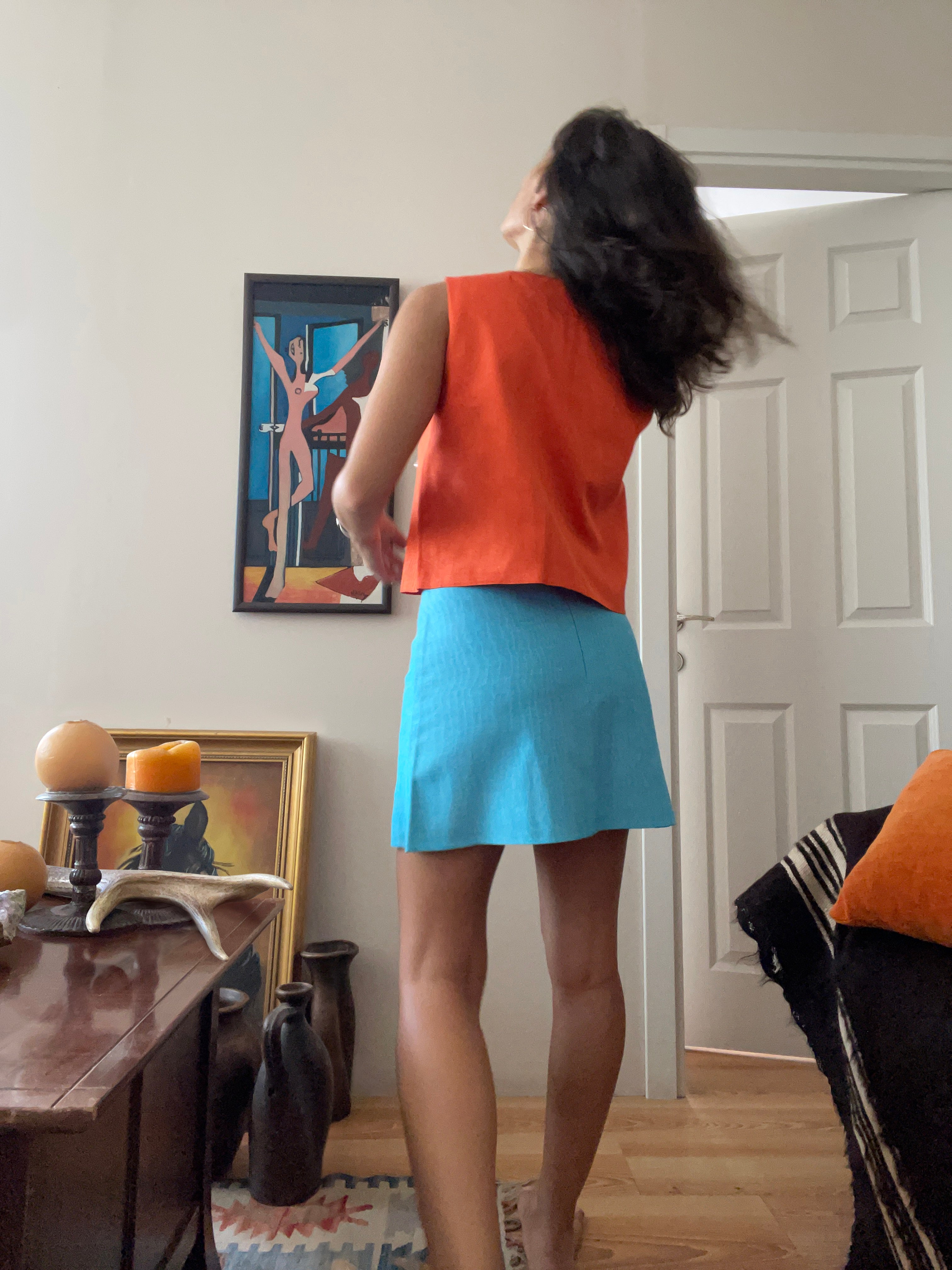 SKY BLUE MINI SKIRT